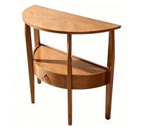 YANGLLYJ Demi Lune Console en Bois, Table D'entrée Étroite avec Tiroir et Étagère Inférieure pour Couloir et Salon(Yellow,66x34x81cm/26x13x32in)