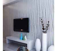 YangYun Home Decoration Papier peint moderne et classique à flocage non-tissé sans colle pour salon et chambre - Motif rayé simple et courbe - Rouleau 0,53 m (1,73' L) x 10 m (32,8' l) = 5,3 m² - Gris