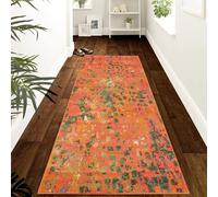 YANHONG Tapis Cuisine 80 x 240 cm Antidérapant et Lavable, Fabriqué sur Mesure Tapis de Couloir Passage, avec Fond antidérapant pour évier, Cuisine, Couloir, Orange
