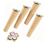 YANJIY 4 Pièces Pieds de Meubles Coniques en Bois de 30 cm, Pieds Meubles Bois Rechange, Pattes de Meubles, pour Lit, Placard, Banc, Meuble TV, Armoire (30cm/11,81in, Tilt)