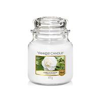 Yankee Candle bougie jarre parfumée | moyenne taille | Camélia en fleurs | jusqu’à 75 heures de combustion | La Collection Garden Hideaway