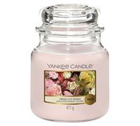 Yankee Candle bougie jarre parfumée | moyenne taille | Roses fraîchement coupées | jusqu’à 75 heures de combustion