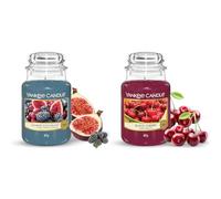 Yankee Candle bougie parfumée Figues et mûres gourmandes ; Format jarre ; Bougie longue & bougie parfumée Cerise griotte ; Format jarre ; Bougie longue durée jusqu’à 150 heures de combustion