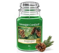 Yankee Candle Bougie parfumée | Grande bougie en pot Baume & Cèdre | Bougies à combustion longue : jusqu'à 150 heures | Cadeaux de Noël parfaits pour les femmes