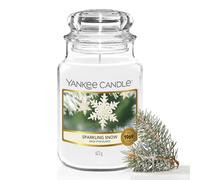 Yankee Candle Bougie parfumée | Grande bougie en pot Neige Étincelante | Bougies à combustion longue : jusqu'à 150 heures | Cadeaux de Noël parfaits pour les femmes