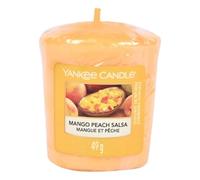 YANKEE CANDLE Bougie Votive Parfum Mangue/Pêche Votive, Cire, Orange, 4.6 x 4.5 x 5.5 cm