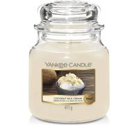 Yankee Candle, Cera, Crème De Riz À La Noix De Coco, Bougie En Pot Moyen, 411 Gr