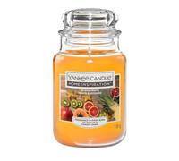 Yankee Candle Fruits exotiques - Mangue, orange et ananas adoucis au musc Parfum été tropical - Grand modèle