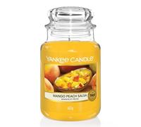 Yankee Candle Grande Bougie en Jarre, Parfum Mangue et Pêche, 623 g | Longue Durée Jusqu’à 150 h, Cire à Diffusion Homogène, Mèche en Coton, Pot en Verre Décoratif avec Couvercle