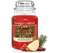 Yankee Candle Red Apple Wreath Scented Candle | Jar Size | Long Lasting Candle Up to 150 Hours Burn Time | Perfect Gift COUVERTURE