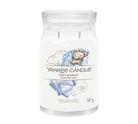 Yankee Candle Signature bougie parfumée Couverture Douce ; Grande bougie jarre longue durée ; Mélange de cires de soja