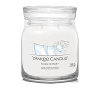 Yankee Candle Bougie parfumée Signature Clean Cotton - Pot moyen 368 g, double mèche, cire de soja
