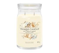 Yankee Candle Signature Candle Bougie parfumée | Grande bougie en pot en laine douce et ambre avec double mèche | Bougie en cire de soja à combustion longue | Cadeau parfait pour femme