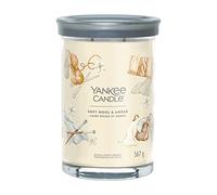 Yankee Candle Signature Candle Bougie parfumée | Grande bougie en verre en laine douce et ambre avec double mèche | Bougie en cire de soja à combustion longue | Cadeau parfait pour femme
