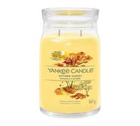 Yankee Candle Signature - Grande bougie parfumée | Coucher de soleil d'automne avec double mèche | Mélange de cire de soja à combustion longue | Cadeau parfait pour femme