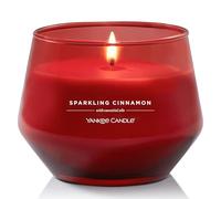 Yankee Candle Studio Bougie parfumée | Bougie moyenne Cannelle Pétillante | Bougie longue durée : 35 à 50 heures de combustion| Design en verre élégant avec cire rouge|Cadeau parfait pour femme cadeau