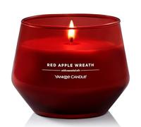 Yankee Candle Studio Bougie parfumée | Bougie moyenne Couronne de Pommes Rouges | Bougie longue durée : 35 à 50 heures de combustion | Design en verre élégant avec cire rouge | Cadeau parfait