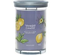 Yankee Candle Signature - Grande bougie parfumée | Thé noir et citron avec double mèche | Mélange de cire de soja à combustion longue | Cadeau parfait pour femme