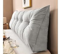Yanman Grand coussin cale triangulaire pour tête de lit, coussin de lecture, coussin de soutien lombaire, dossier de taille, traversin de positionnement doux, 180 x 50 x 20 cm