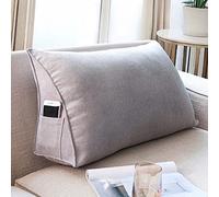 Yanman Grand coussin en coin pour le soutien lombaire sur le lit, tête de lit, dossier de positionnement du dos, coussin de lecture doux avec housse amovible et respirante lavable