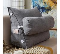 Yanman Oreiller ergonomique pour lit de lecture, coussin lombaire avec forme incurvée réglable pour le cou, le canapé, le dossier, la lecture ou la télévision