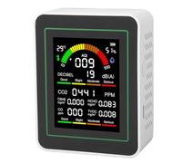Yanmis Détecteur de Bruit et de qualité de l'air, écran de 2,8 Pouces, Température, humidité, Indice de qualité de l'air, CO2 C6H6 HCHO CO TVOC, Testeur pour la Maison - 2000 MAh Rechargeable,