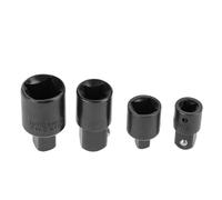 Yanmis Jeu D'adaptateurs de Douilles en Acier au Chrome Vanadium, 4 Pièces, Réducteurs Robustes pour Usage Domestique et Professionnel 1/2" 3/8" 1/4" (BLACK)