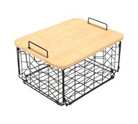 Yanmis Panier de Rangement en Fil Métallique avec Dessus de Comptoir de | Cadre en fer robuste avec plateau supérieur, mesurant 13,8 x 11 x 7,3, idéal pour les produits, les collations du