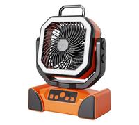 Yanmis Ventilateur de Camping Portable avec Brumisateur, Ventilateur Extérieur Rechargeable 20 000 MAh avec Télécommande, à Piles avec Crochet d'éclairage et Minuterie, Moteur sans Balais à 4