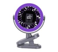 Yanmis Ventilateur Rechargeable à Clipser, Ventilateur de Bureau Portable | Batterie de Type C de 1 500 MAh, Commande Tactile Continue 1 à 100, 7 Lames Silencieuses, Rotation à 360°, Clip 3 en 1,