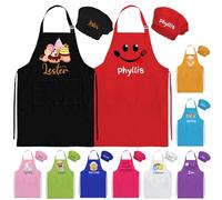 YanNanKe Tablier Personnalisé pour Enfants Toque et Tablier Nom Personnalisé pour la Cuisine et la Pâtisserie Peinture