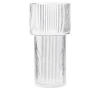 YANWE1 Grand Vase en Verre - 30,5 cm de Haut côtelé et cannelé Moderne pour Salon, Table à Manger, entrée, cheminée, étagère, Mariage, Bureau