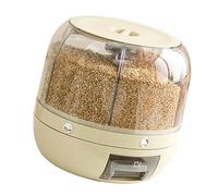 yanwuwa Boîte de céréales sèches Distributeur de riz rotatif à 360 degrés Récipient de céréales de cuisine avec compartiments individuels pour les amateurs de nourriture Cereal Dispenser