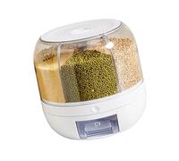 yanwuwa Boîte de céréales sèches Distributeur de riz rotatif à 360 degrés Récipient de céréales de cuisine avec compartiments individuels pour les amateurs de nourriture Cereal Dispenser