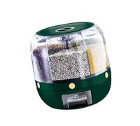 yanwuwa Boîte de céréales sèches Distributeur de riz rotatif à 360 degrés Récipient de céréales de cuisine avec compartiments individuels pour les amateurs de nourriture Cereal Dispenser