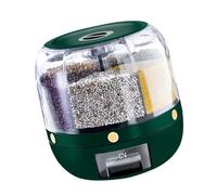yanwuwa Boîte de céréales sèches Distributeur de riz rotatif à 360 degrés Récipient de céréales de cuisine avec compartiments individuels pour les amateurs de nourriture Cereal Dispenser
