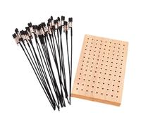 yanwuwa Bureau de loisirs rectangulaire en bois naturel avec clips | Bureau de loisirs en bois naturel avec clips flexibles pour figurines miniatures et petits projets artistiques