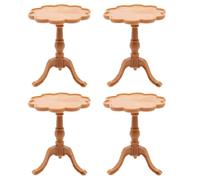 yanwuwa Ensemble de table ronde pour meubles | 1:12 échelle quatre pièces avec piédestal design pour salle à manger arrangement d'angle photographie idées d'installation