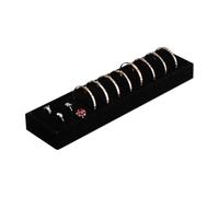 yanwuwa Plateau rectangulaire multi-fentes pour bijoux, bracelets, boutons de manchette, présentoirs d'exposition, commode, solution de rangement, plateau de présentation de bijoux en peluche
