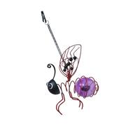 yanwuwa Purple Bee Lampe solaire avec plusieurs panneaux de cristal | 6 perles LED intégrées, éclairage automatique, installation facile pour porche et allée