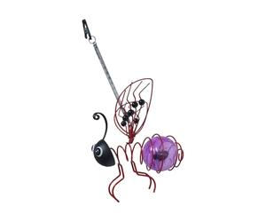 yanwuwa Purple Bee Lampe solaire avec plusieurs panneaux de cristal | 6 perles LED intégrées, éclairage automatique, installation facile pour porche et allée