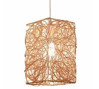 YANZHAOA Lampe À Suspension Japonaise Tissage De Vigne Illumination Créative De Tatami Plafonnier Intégré en Rotin Lumières Décoratives Creuses par Vent Silencieux pour Salon De Thé, Salle