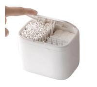 yanzisura Distributeur De Cotons - Pot À Levage Automatique 4 Compartiments - Boîte À Bâtonnets De Fil - Pour Table, Maison, Salle De Bain, Vanity, Pics À Fil Dentaire, Cotons-Tiges, Élastiques À