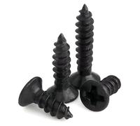 yaoqijie 10 à 100 vis autotaraudeuses miniatures tête plate Phillips for bois, M1, en acier au carbone noir lasting(5mm,M1.7 100pcs)