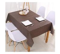 YAOTT Rectangulaire Imperméable Nappe de Table, Nappe Anti-Taches Anti-salissure Facile à Nettoyer Couleur Unie Effet Lin pour Salle de Mange, Jardin et Exterieur café 60x60cm