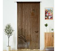 YaoYue Rideau à ficelles avec Perles à Suspendre - Style Hippie - pour Porte, fenêtre, Couloir, entrée, Mur, Placard, Chambre à Coucher, décoration (Marron foncé, 99 x 279 cm (l x L)