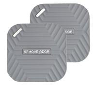YAOYYG Bouchon de Vidange de Douche, Lot de 2 Bouchons de Vidange, Bouchon Douche Anti Odeur en Silicone Gris, Couvercle de Drain Carré en Silicone pour Salle de Bain et Cuisine Universel