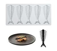 YapitHome Moule en silicone pour poisson, moule à gâteau en silicone, moule à gâteau en dentelle pour pâte à sucre, beurre, fondant, savon, décoration pour assiette plate, argile