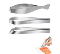 YAPKOLV Set 3 Pinces à Désarêter en Acier Inoxydable - Pince à Epiler, Droite et Poisson - Outil Multifonction pour Arêtes, Volaille et Cuisine