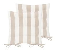 Yard Coussins de siège en Coton rayé Hayle - Naturel - 40x40cm